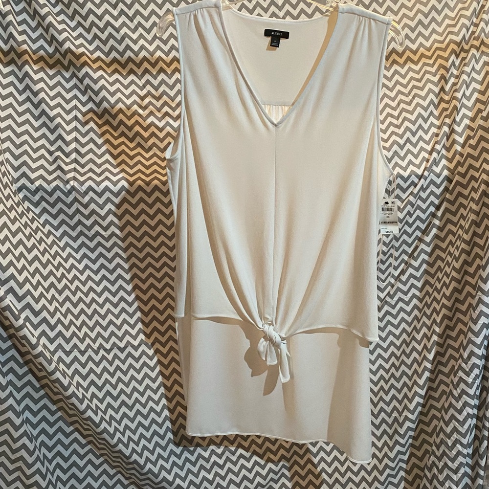 Alfani Plus Size Sleeveless Hi-Low White Tank 3X
